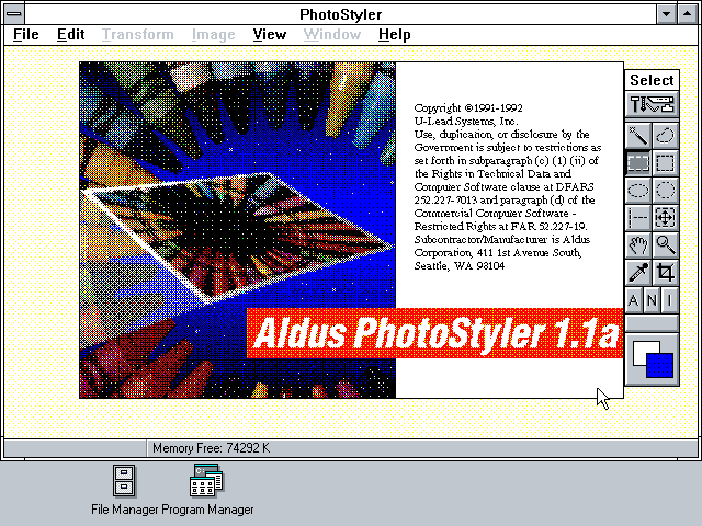 PhotoStyler 1.1a - About